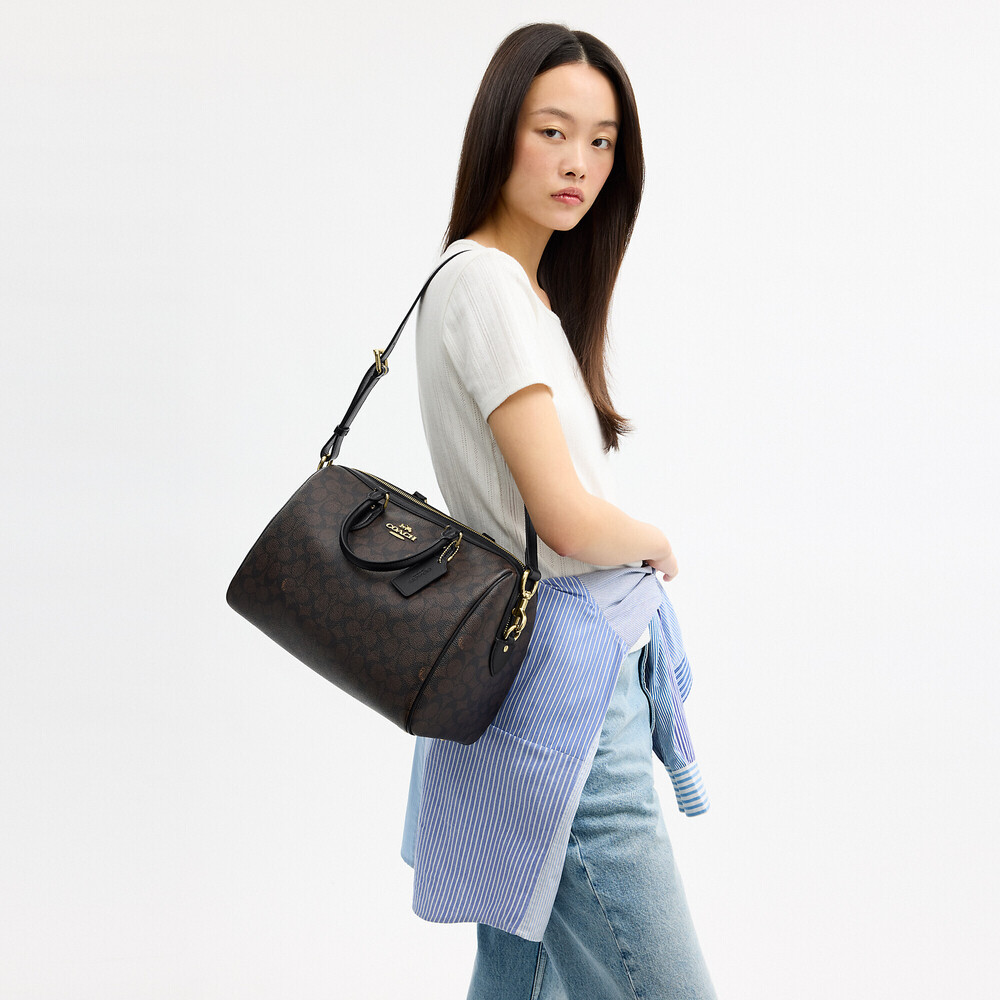 Coach Outlet Rowan Large Satchel Bag In Signature Canvas